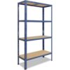 shelfplaza HOME 155x110x40 cm Schwerlastregal in blau mit 4 Böden und 175 kg Traglast pro Boden