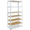 shelfplaza HOME 200x90x50 cm Schwerlastregal in weiß mit 6 Böden und 145 kg Traglast pro Boden