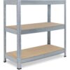 shelfplaza PRO 90x100x45 cm Schwerlastregal in verzinkt mit 3 Böden und 200 kg Traglast pro Boden
