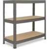 shelfplaza PRO 90x75x60 cm Schwerlastregal in grau mit 3 Böden und 200 kg Traglast pro Boden