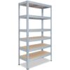 shelfplaza PRO 230x90x45 cm Schwerlastregal in verzinkt mit 6 Böden und 166 kg Traglast pro Boden