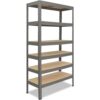 shelfplaza PRO 200x80x30 cm Schwerlastregal in grau mit 6 Böden und 166 kg Traglast pro Boden