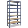 shelfplaza HOME 230x30x50 cm Schwerlastregal in blau mit 7 Böden und 125 kg Traglast pro Boden
