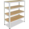 shelfplaza HOME 100x75x40 cm Schwerlastregal in weiß mit 4 Böden und 175 kg Traglast pro Boden