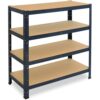 shelfplaza HOME 100x23x30 cm Schwerlastregal in anthrazit mit 4 Böden und 175 kg Traglast pro Boden