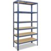 shelfplaza HOME 230x23x30 cm Schwerlastregal in blau mit 6 Böden und 145 kg Traglast pro Boden