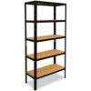 shelfplaza BLACK 200x23x30 cm Schwerlastregal in schwarz mit 5 Böden und 175 kg Traglast pro Boden