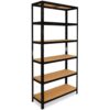 shelfplaza BLACK 200x50x60 cm Schwerlastregal in schwarz mit 6 Böden und 145 kg Traglast pro Boden