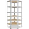 shelfplaza OFFICE 200x70x40 cm Eckregal in lichtgrau mit 6 Böden und 145 kg Traglast pro Boden