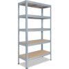 shelfplaza PRO 200x120x40 cm Schwerlastregal in verzinkt mit 5 Böden und 200 kg Traglast pro Boden