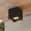 LED Außendeckenleuchte Eveta Lindby, schwarz, Aluminium, Modern, LED Deckenleuchten