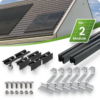 Tepto Schrägdach Montageset Schwarz für 2 PV-Module senkrecht 30 mm Rahmenhöhe