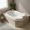 Indoor Whirlpool Badewanne 200×115 cm, 24 Massagedüsen LED, groß, tief, Einbau, 2 Personen, Acryl, Caribia BARBADOS Premium, Made in Germany