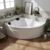 Indoor Whirlpool Raumsparbadewanne 180×130 Links cm, 25 Massagedüsen Heizung LED, freistehend, 2 Personen, Caribia DELTA XL Deluxe, Made in Germany