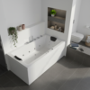 Indoor Whirlpool Badewanne 190×100 cm, 24 Massagedüsen Heizung LED, freistehend / Einbau, 2 Personen, Acryl, Caribia X-TUBE Deluxe, Made in Germany