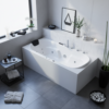 Indoor Whirlpool Badewanne 180×80 cm, 12 Massagedüsen LED, freistehend / Einbau, 1 Person, für kleines Bad, Caribia KOMFORT Basic, Made in Germany