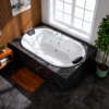 Indoor Whirlpool Badewanne 195×100 cm, 29 Massagedüsen LED, oval, Einbau, 2 Personen, tief, Acryl, Caribia MIAMI Premium, Made in Germany