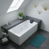 Indoor Whirlpool Badewanne 180×75 ccm, 12 Massagedüsen LED, schmal, freistehend, 1 Person, für kleines Bad, Caribia RHODOS Basic, Made in Germany