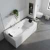 Indoor Whirlpool Badewanne 190×90 cm, 20 Massagedüsen Heizung LED, freistehend / Einbau, 2 Personen, Acryl, Caribia TRENTO Deluxe, Made in Germany