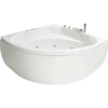 Eckbadewanne 155×155 cm, Einbau für 2 Personen, glasfaserverstärktes Sanitäracryl, Caribia APOLLO Badewanne, Made in Germany