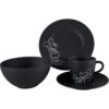 Villeroy & Boch Frühstücksservice ManRock Mickey Mouse, Schwarz, Keramik, 4-teilig, Maus, Essen & Trinken, Geschirr, Geschirr-Sets, Kaffeeservice