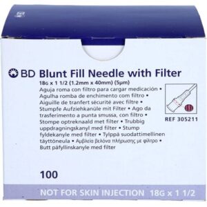 Becton Dickinson GmbH BD AUFZIEHKANÜLE m.Filter 18 Gx1 1/2 1,2×40 mm 100 St.