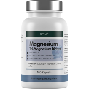 Tri-Magnesium Dicitrat hoch konzentriert von EXVital, 180 Kapseln