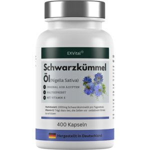 Schwarzkümmelöl, aus ägyptischen Anbau von EXVital, 400 Softgel Kapseln