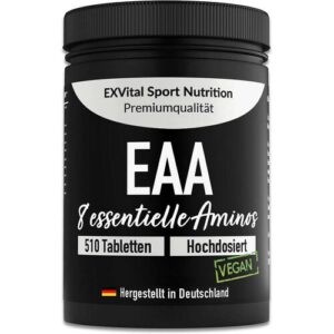 Exvital EAA Tabletten mit je 1036 mg, 510 Stück mit 8 essentiellen Aminosäuren