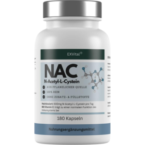 NAC Kapseln, hochdosiert mit 600mg pro Kapsel, 180 Stück von Exvital