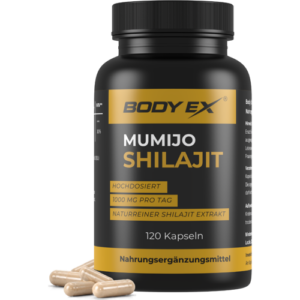 Exvital Body Ex® Mumijo Shilajit Kapseln, hochdosiert 1000mg pro Tagesdosis, das Original aus dem Himalaya, 80% Fulvinsäure, 120 Kapseln, vegan
