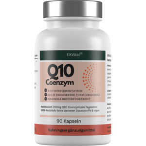 Q10 Coenzym Ubiquinol Kapseln, hochdosiert mit 200mg, 90 Stück von EXVital