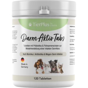 TierPlus Darm Aktiv Tabletten für Hunde & Katzen, Präbiotika Komplex von EXVital