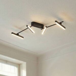 LED Deckenlampe Eldrin Lindby, dimmbar, schwarz, für Wohn- / Esszimmer, Metall, Modern, LED Deckenleuchte