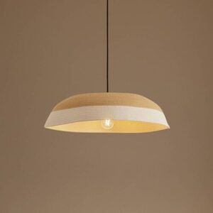 Hängelampe Caliva Lindby, creme / amber, für Wohn- / Esszimmer, Textil / Stoff / Seide, Modern, Pendelleuchte