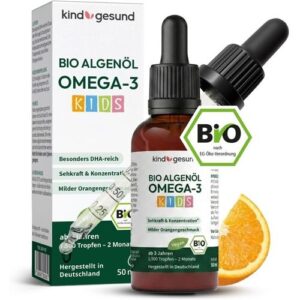 Cellavent Healthcare GmbH kindgesund Bio Omega-3 Kinder Tropfen – vegan & hochdosiert 50 ml