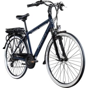 Agon Avesa E Bike Trekkingrad Herren ab 155 cm mit Nabenmotor Pedelec Trekking Fahrrad mit 21 Gang und Beleuchtung StVZO