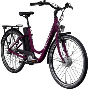 Agon Axis E-Bike 26 Zoll Citybike Damen Herren 140 – 165 cm Pedelec mit Nabenmotor Fahrrad 3 Gang und Beleuchtung StVZO