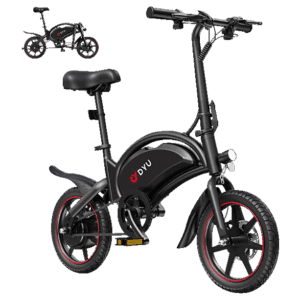 DYU D3S E-Bike 36V Klapprad Kompakt-/Faltrad (Laufradgröße: 14 Zoll, Erwachsene-Rad, 360 Wh, Schwarz (Black))