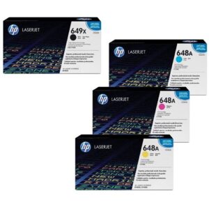 HP Original 649X/ 648A Toner 4er Set schwarz hohe Kapazität, cyan, magenta, gelb