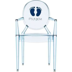 Kartell Lou Lou Ghost Kinderstuhl Special Edition (eisblau transparent / Dekor I… eisblau transparent / Dekor It's a boy