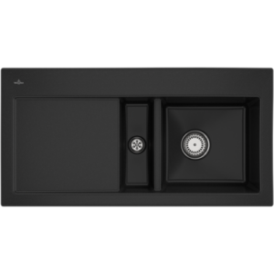 Villeroy und Boch Subway 60 Einbauspüle 671201J0 rechts, mit Ablaufgarnitur, 1000 x 510 mm, Handbetätigung, chromite CeramicPlus