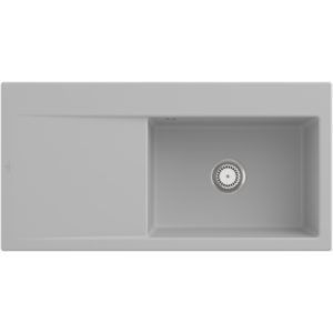 Villeroy und Boch Subway Style 60 Einbauspüle 336101SM Becken rechts, Ablaufgarnitur mit Handbetätigung, 1000 x 510 mm, Steam
