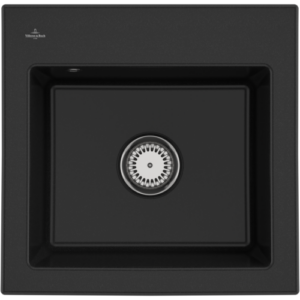 Villeroy und Boch Subway 50 S Einbauspüle 331501J0 mit Ablaufgarnitur, 525 x 510 mm, Handbetätigung, chromite CeramicPlus
