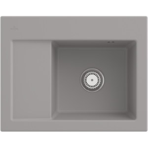 Villeroy und Boch Subway 45 Compact Einbauspüle 331301KD rechts, mit Ablaufgarnitur, 650 x 510 mm, Handbetätigung, fossil CeramicPlus