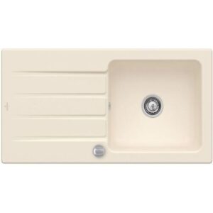 Villeroy und Boch Villeroy & Boch Architectura Einbauspüle 336002FU mit Ablaufgarnitur und Exzenterbetätigung, Ivory