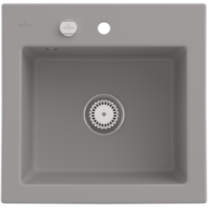 Villeroy und Boch Subway 50 S Einbauspüle 331502KD mit Ablaufgarnitur, Excenterbetätigung, 525 x 510 mm, fossil CeramicPlus