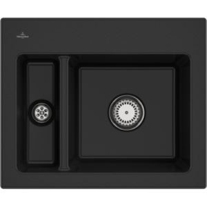 Villeroy und Boch Subway 60 XM Einbauspüle 678001J0 mit Ablaufgarnitur, 620 x 510 mm, Handbetätigung, chromite CeramicPlus