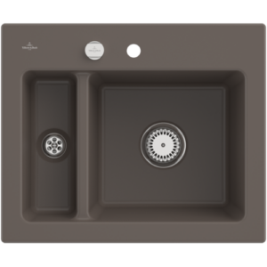 Villeroy und Boch Subway 60 XM Einbauspüle 678002TR mit Ablaufgarnitur, Excenterbetätigung, 620 x 510 mm, timber CeramicPlus
