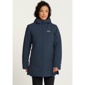 Wintermantel JACK WOLFSKIN „HEIDELSTEIN 2 INS JKT W“, Damen, Gr. XXL, midnight sky, Obermaterial: 100% Polyester. Futter: 100% Polyester. Wattierung: 100% Polyester, Mäntel Wintermantel, mit langärmeliger Form, aus Polyester